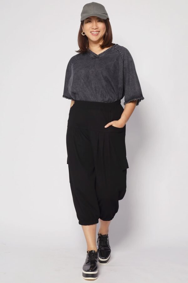 Johan Fringe Top in Black Denim - Image 8