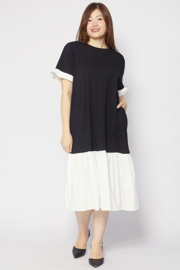 Krista Dress in Black White - Image 5