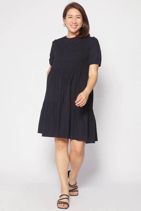 Sab Ruched Dress in Black - Image 4