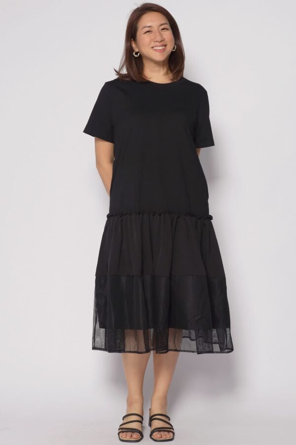 Valerie Netted Dress in Black - Image 4